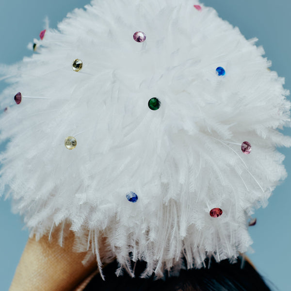 ostrich pom pom ice cream headband