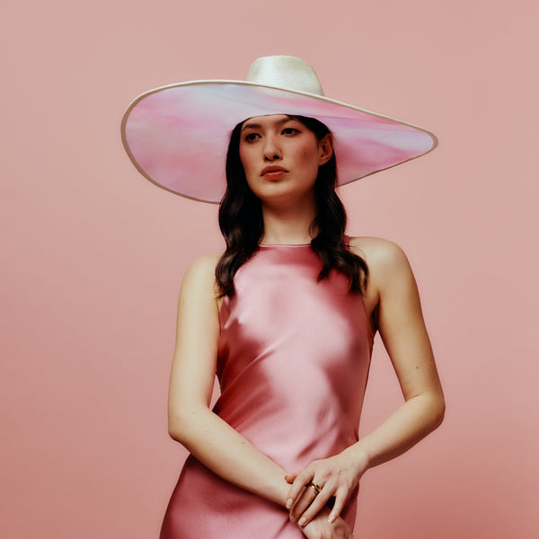 wide brim coloured fedora