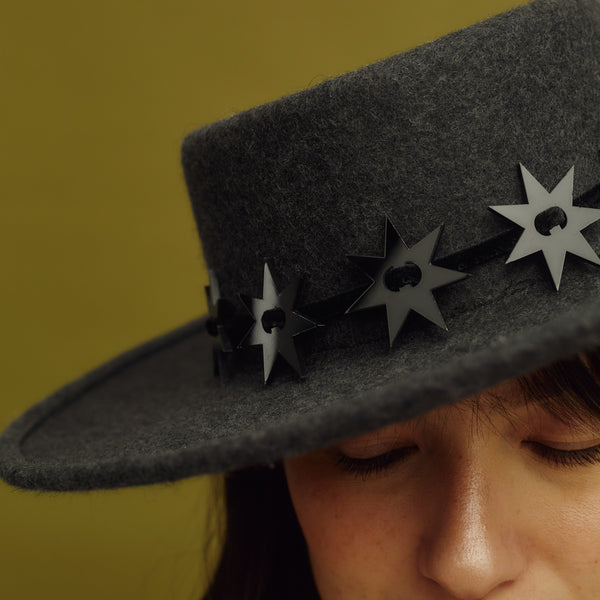 Star-Gazer Boater (Black Stars)