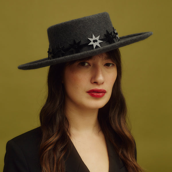 Star-Gazer Boater (Black Stars)
