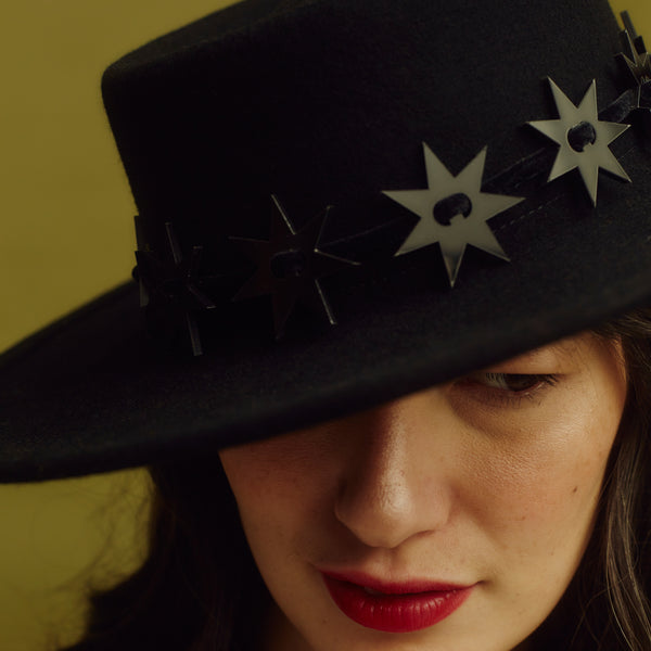 Star-Gazer Boater (Black Stars)