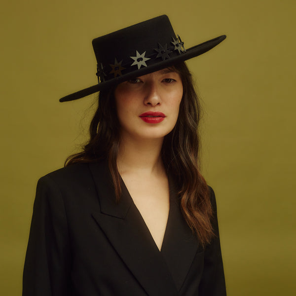 Star-Gazer Boater (Black Stars)