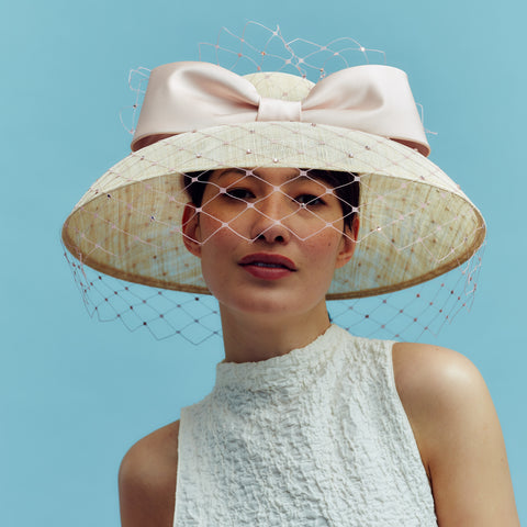 Hepburn Blush Veiled Picture Hat