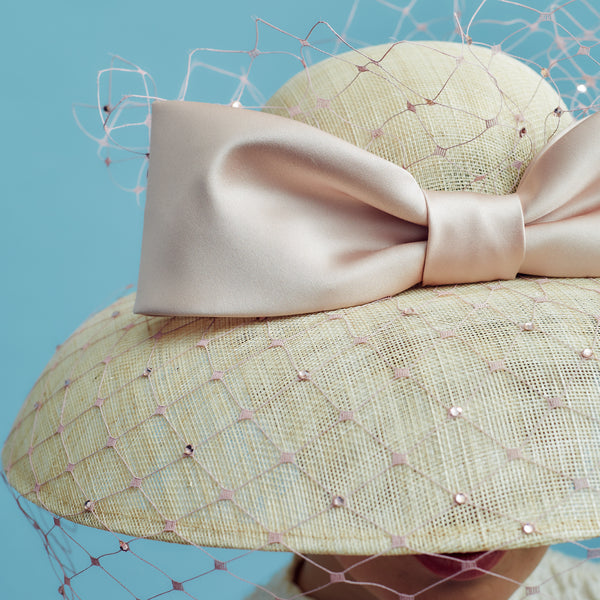 Hepburn Blush Veiled Picture Hat