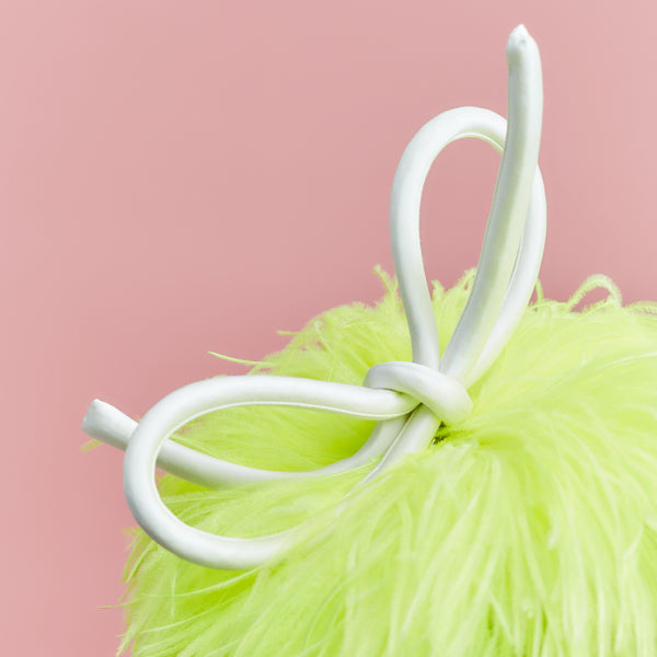 Hendrix Yellow Feather Hat with Bow