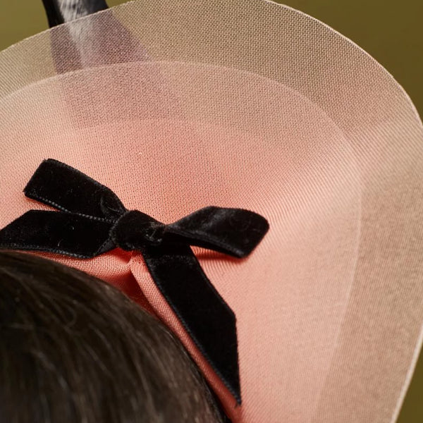 Lattimo Pink Crin Hat with Black Feather