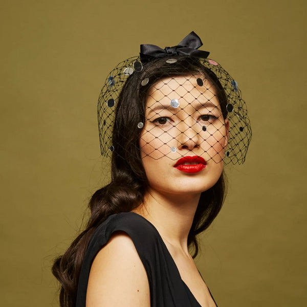 Dewdrop Mirror Circle Birdcage Veil