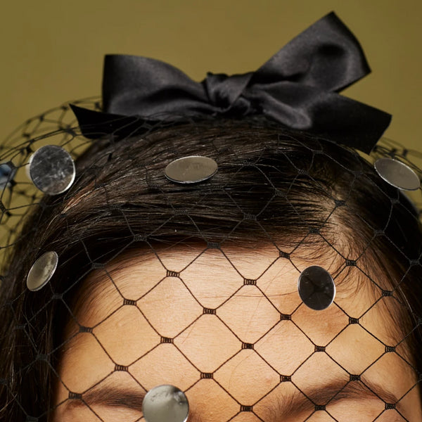 Dewdrop Mirror Circle Birdcage Veil
