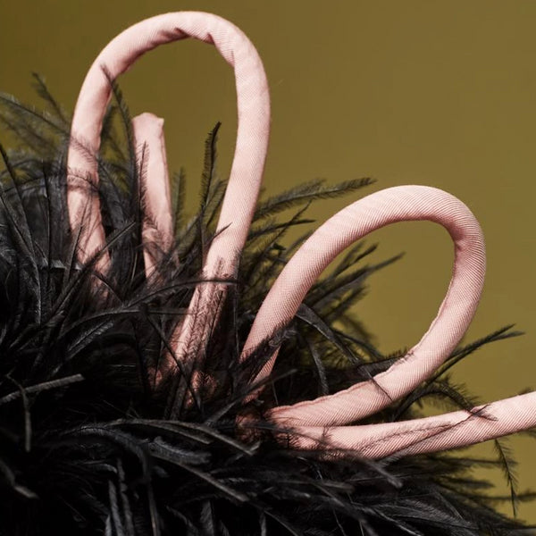 Palme Black Feather Hat with Oversized Bow