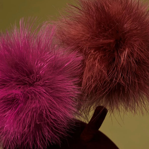 Garnier Burgunday Pom Pom Velvet Beret