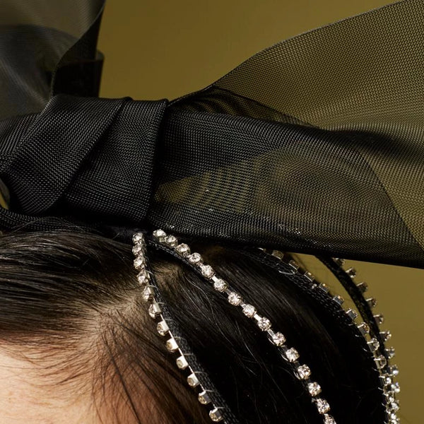 Versailles Crystal Headband with Crin Bow