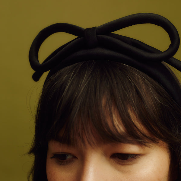 awon golding Tennessee Black Bow Headband close up