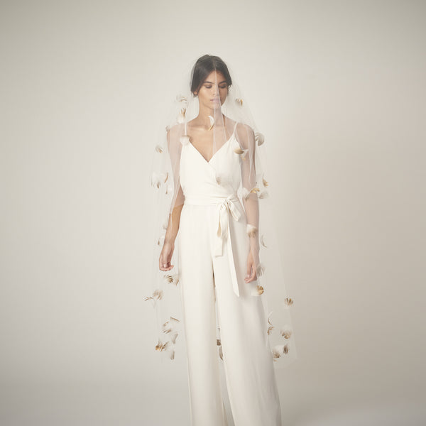 Cascade Feather & Tulle Veil
