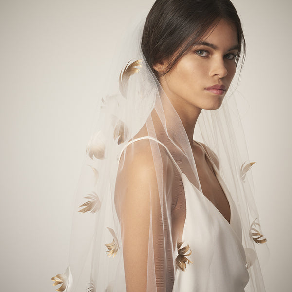 Cascade Feather & Tulle Veil