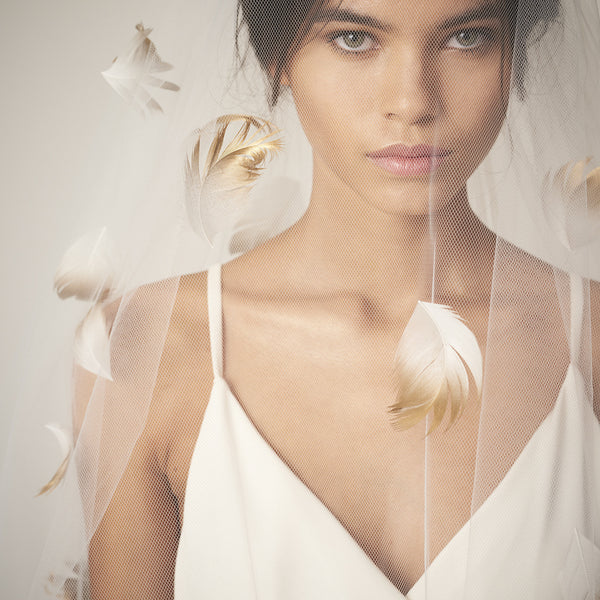 Cascade Feather & Tulle Veil