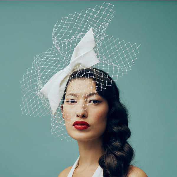 Damask Veiled Headpiece