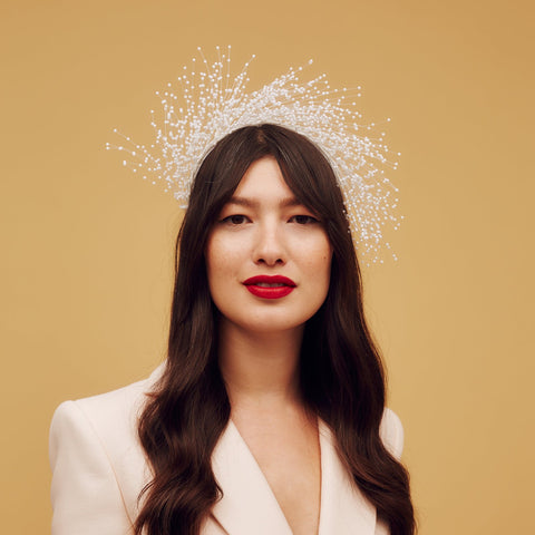 Beaded crest headband - Awon Golding Millinery