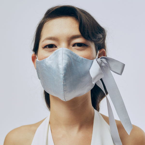 Silk Face Covering - Baby Blue