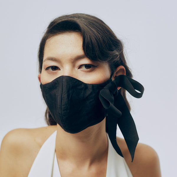 Silk Face Mask - Black