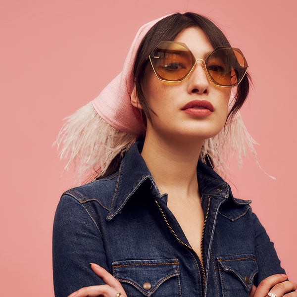 Misty Pink Silk and Feather Headscarf