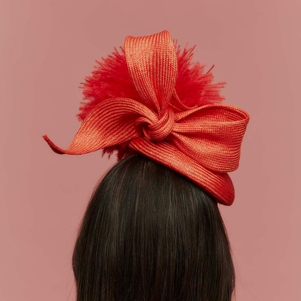 Rio Red Straw Hat with Giant Pom pom
