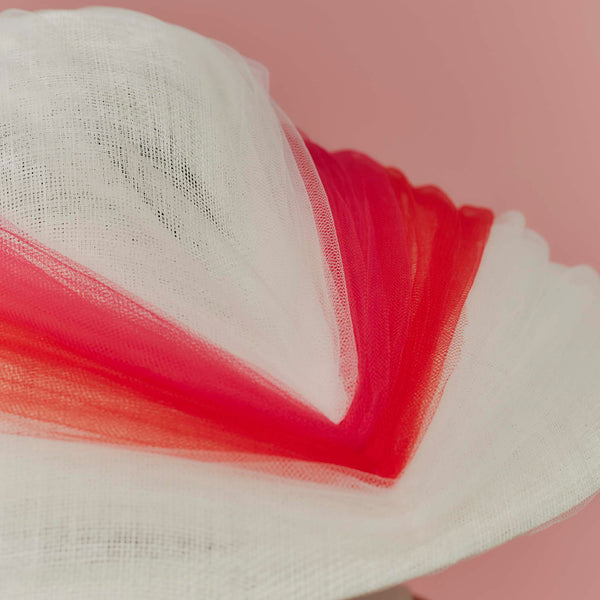 Amarillo White Wide-Brim Hat with Chevron