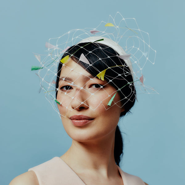 feather veil headband