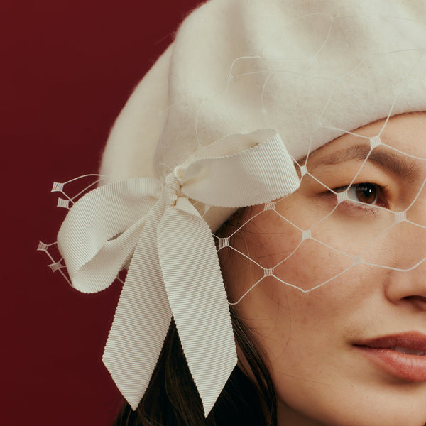 Cupid Bow Beret - White