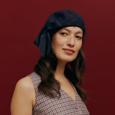 Cupid Bow Beret - Navy