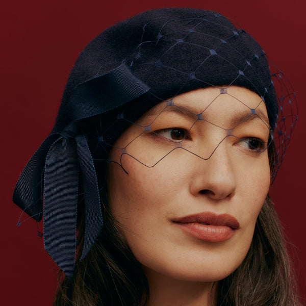 Cupid Bow Beret - Navy