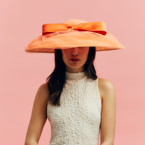 Eliza Orange Wide Brim Hat